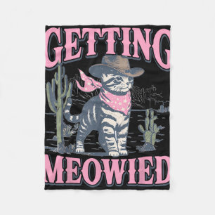 Möhippa Cowgirl Får Kattbrud Meowied Fleecefilt