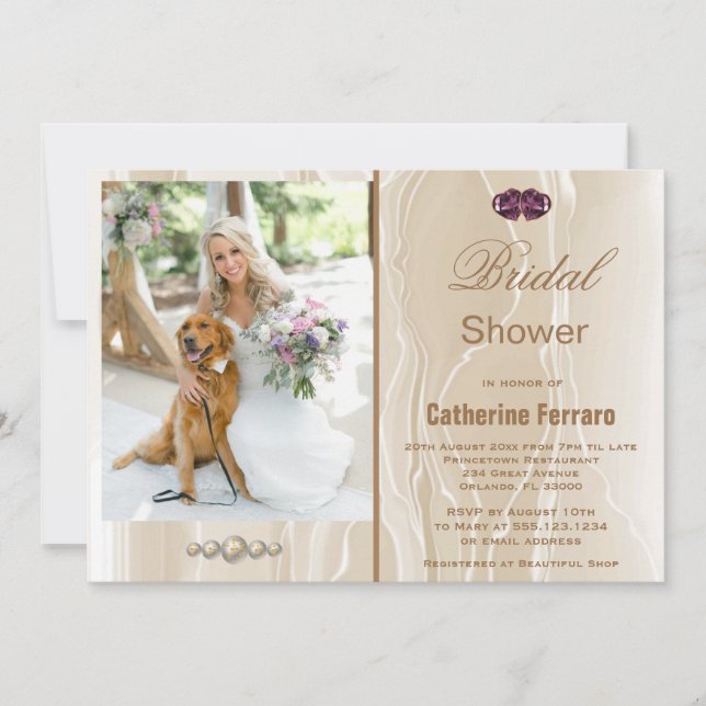 Möhippa & Cream Silke & Hearts & Photo Inbjudningar (Framsida)