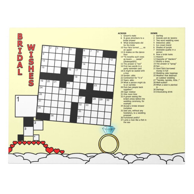Möhippa Crossword Game Bok (11x11 Grid) Anteckningsblock (Framsida)