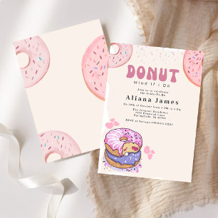 Möhippa Donut Minut om jag gör Cute Rosa Donut Inbjudningar