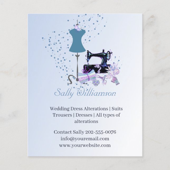 Möhippa Dress Alterations Blue Advertising Flygblad (Framsidan)