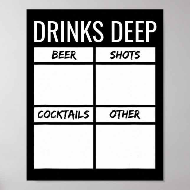 Möhippa Drinkar Djup Dryckes Tally Chart Be Poster (Framsidan)