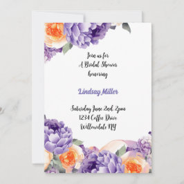 Möhippa Dusty Mauve Peach Peonies-inbjudan Inbjudningar