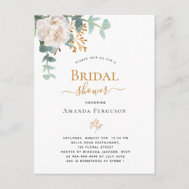 Möhippa elegant blommigt eucalyptus greenery vykort