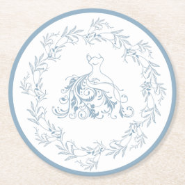 Möhippa - Elegant Blue Shower Papper Underlägg Rund