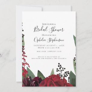 Möhippa Elegant Burgundy Marsala Blommigt Meddelande