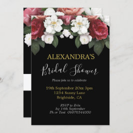 Möhippa Elegant Burgundy Ro Black Chic Inbjudningar