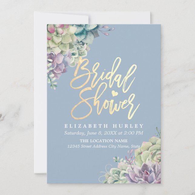 Möhippa Elegant Vattenfärgssuckkulor Inbjudningar (Framsida)