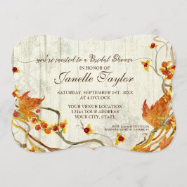 Möhippa Elegant Wood Fall Hösten Bröllop Inbjudningar