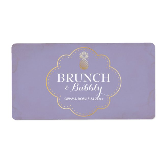 Möhippa- eller babykläder Mini Champagne-etikett Fraktsedel (Framsidan)