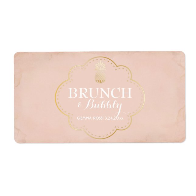 Möhippa- eller babykläder Mini Champagne-etikett Fraktsedel (Framsidan)