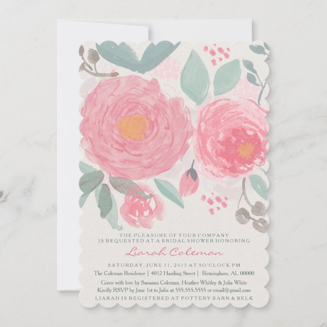 Möhippa eller dusch för handmålade vattenfärger inbjudningar (Framsida)