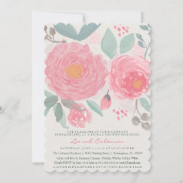 Möhippa eller dusch för handmålade vattenfärger inbjudningar