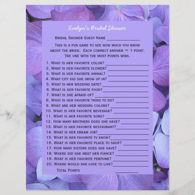 Möhippa eller Möhippa Party Game - Hydrangeas (Framsida)