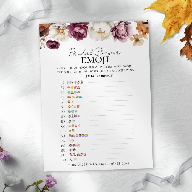 Möhippa Emoji | Fall Blommigt-bildskärmskort Inbjudningar (Skapare uppladdad)