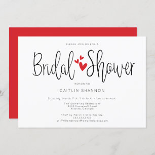 Möhippa Enkel rödhjärtkalligrafi Inbjudningar