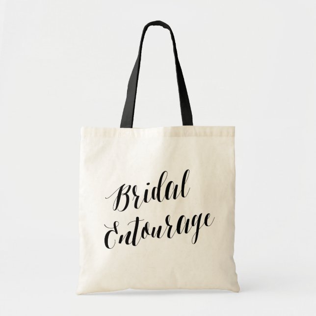Möhippa Entourage-skript | Bachelorette Tote Tygkasse (Framsidan)