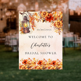 Möhippa fall orange blommor välkommen poster