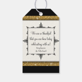 Möhippa favor Gift Märkre Guld Ornament Glitter Ra Presentetikett