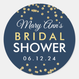 Möhippa Favorittagg Guld Faux Glitter Konfetti flo Runt Klistermärke