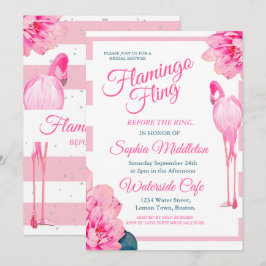 Möhippa Flamingo Fling Rand Blommigt Chic Inbjudningar
