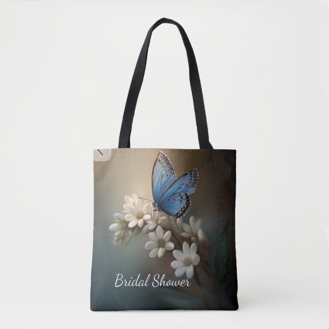 Möhippa Flower and Butterfly Anpassningsbar Tote B Tygkasse (Framsida)
