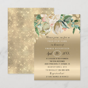 Möhippa Flower Brunch Mint Ro Guld Inbjudningar