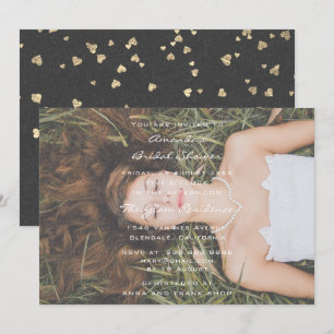 Möhippa Födelsedagsfest Foto Grått Grunge Confetti Inbjudningar