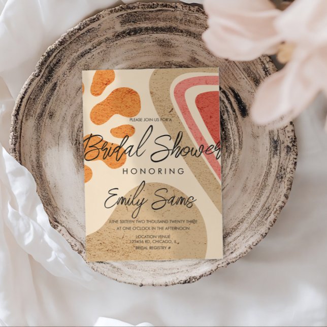 Möhippa för Abstrakten  för trendig med djuptonsfo Inbjudningar (Skapare uppladdad)