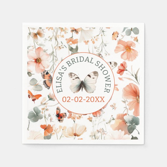 Möhippa för ANPASSNINGSBAR av fjäril Meadow Waterc Pappersservett (Framsidan)