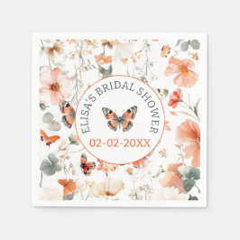 Möhippa för ANPASSNINGSBAR av fjäril Meadow Waterc Pappersservett