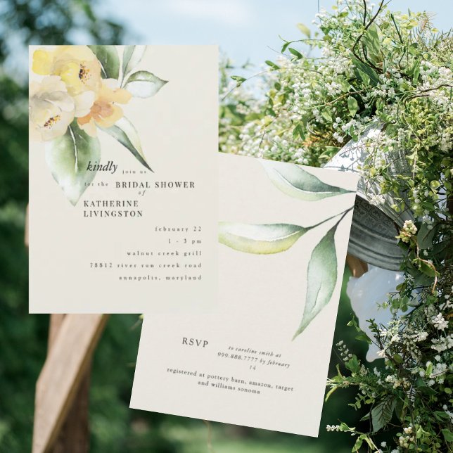 Möhippa för att skapa mjuk Gult Blommigt Inbjudningar (Skapare uppladdad)