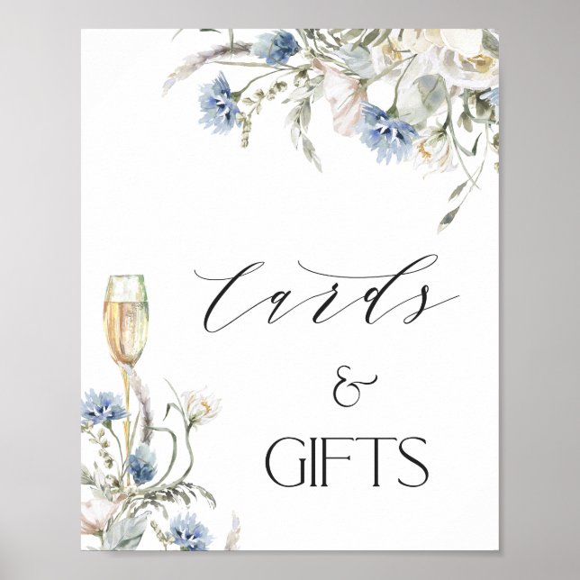 Möhippa för  av blått Blommigt Poster (Framsidan)