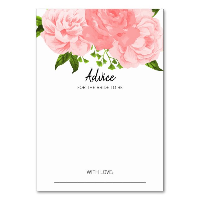 Möhippa för  av korallfärgad vattenfärg Blommigt Bordsnummer (Framsidan)