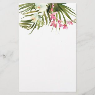 Möhippa för Beach Tropical Handflatan Rosa Orchids Brevpapper