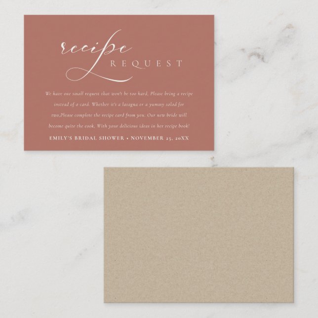 Möhippa för begäran om skriptfel för Recept Tilläggskort (Fram/baksida)