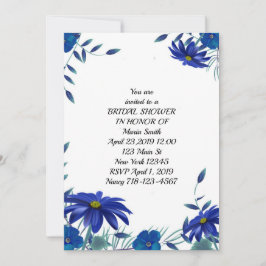 Möhippa för blå Blommigt Inbjudningar