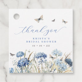 Möhippa för blå Blommigtar och fjärilar-Tack Gåvor Etiketter