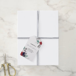 Möhippa för blå burgundy röd gotin-Blommigt Presentetikett