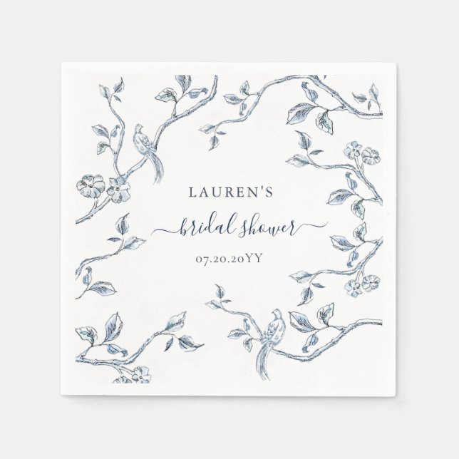 Möhippa för blå och vit Fransk Pappersservett (Framsidan)