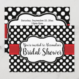 Möhippa för Black White Polka Dot Retro-Pinup Inbjudningar