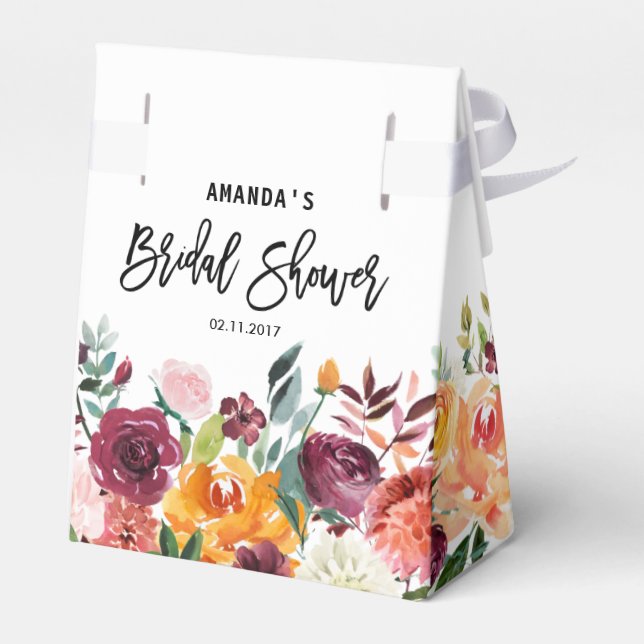 Möhippa för Blommar av  Blommigt för höstburgundi Presentaskar (Baksidan Sidan)