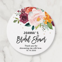 Möhippa för Blommar för  Blommigt för höstburgundy Gåvor Etiketter