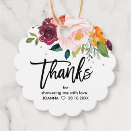 Möhippa för Blommar för  Blommigt för höstburgundy Gåvor Etiketter