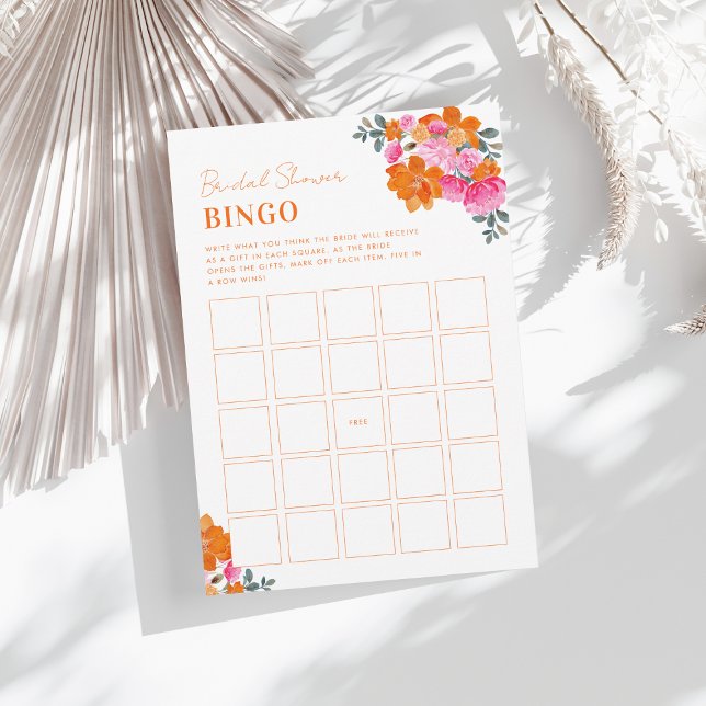 Möhippa för Blommigt av Bright Rosa Orange Bingo G Inbjudningar (Skapare uppladdad)