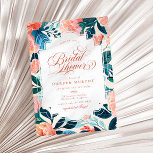 Möhippa för Blommigt av Bright Tropical Orange Tea Inbjudningar