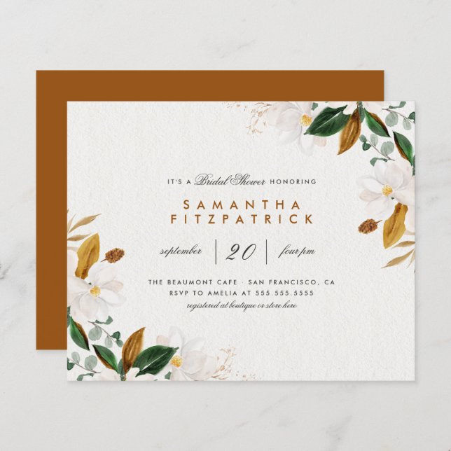 Möhippa för Blommigt av budgetvattenfärg i Magnoli (Fram/baksida)