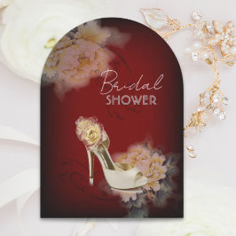 möhippa för blommigt av burgundisk modern vintage inbjudningar