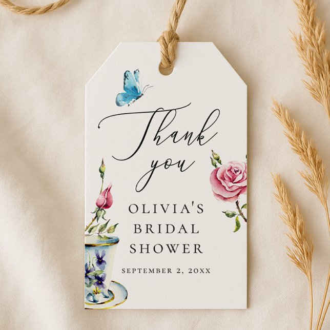 Möhippa för Blommigt av elegant | Rosa ros Tack Presentetikett (Skapare uppladdad)