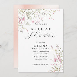 Möhippa för Blommigt av elegant Rosa Vild Inbjudningar